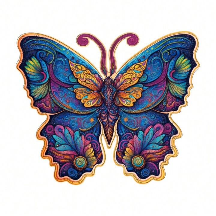 Puzzle en Bois Papillon colorée A3