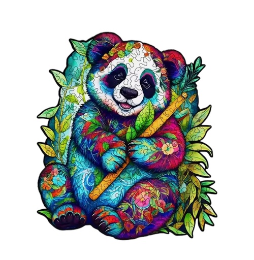 Puzzle en Bois Panda Coloré – 200 Pièces, Taille A4